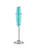 Zulay Kitchen Handheld Milk Frother Stainless Steel Single Whisk with Stand