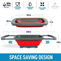 Zulay Kitchen Collapsible Colander With Extendable Handles