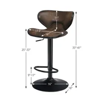 Set of 2 Adjustable Bar Stools Swivel Bar Chairs Pub Kitchen