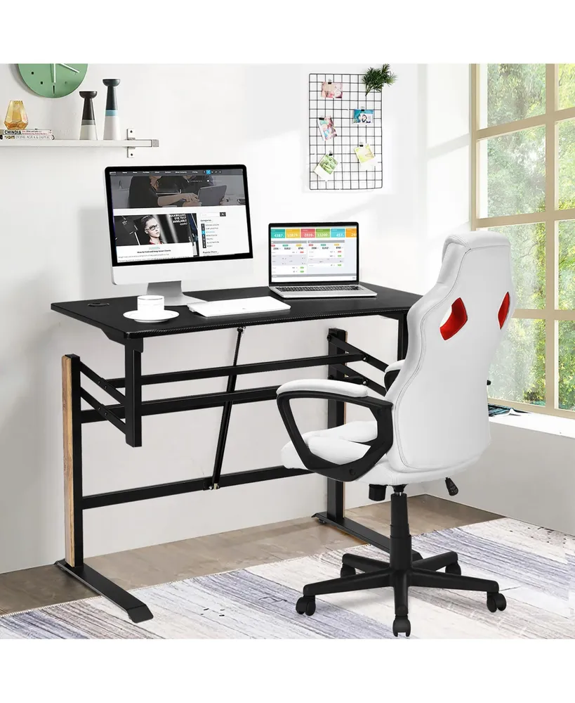 Costway Pneumatic Height Adjustable Standing Desk Sit to Stand