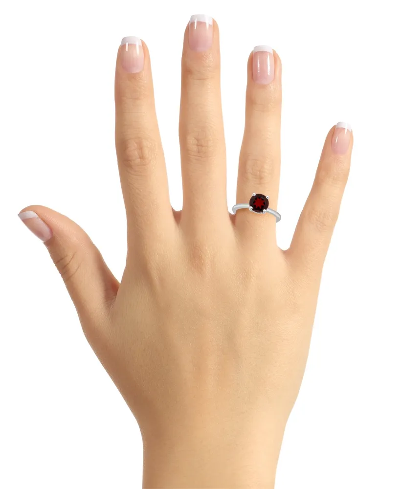 Macy's Women's Garnet (2-1/2 ct.t.w.) and Diamond Accent Ring Sterling Silver