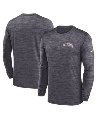 Men's Nike Charcoal Atlanta Falcons Sideline Velocity Athletic Stack Performance Long Sleeve T-Shirt