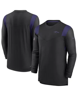 Men's Nike Black Baltimore Ravens Sideline Tonal Logo Performance Player Long Sleeve T-shirt