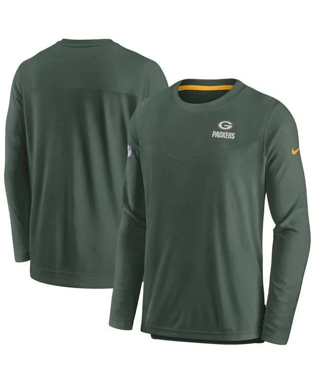Lids Green Bay Packers Nike Sideline Coach Chevron Lock Up Long Sleeve V-Neck  Performance T-Shirt
