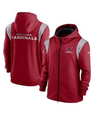 Men's Nike Cardinal Arizona Cardinals Performance Sideline Lockup Full-Zip Hoodie