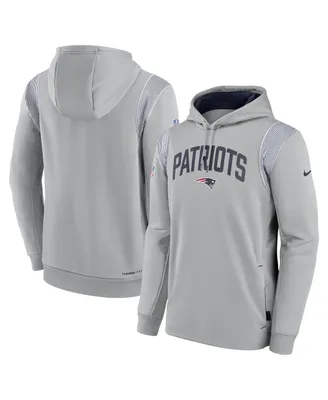 Men's Nike Gray New England Patriots Sideline Athletic Stack Performance Pullover Hoodie