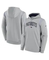 Men's Nike Gray New England Patriots Sideline Athletic Stack Performance Pullover Hoodie