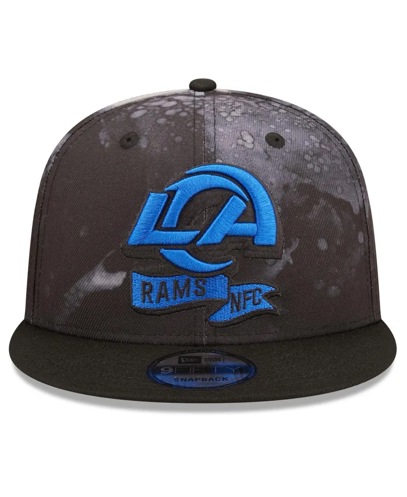 Men's New Era Black Los Angeles Rams Ink Dye 2022 Sideline 9FIFTY Snapback Hat