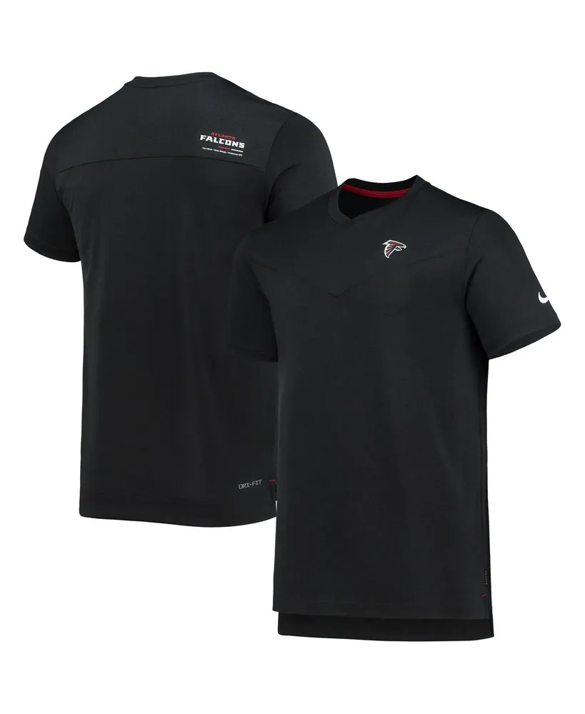 Men's Nike Black Atlanta Falcons Sideline Coach Chevron Lock Up Logo V-Neck Performance T-Shirt