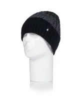 Heat Holders Men's Mavis 3 Tone Cable Knit Hat With Turnover