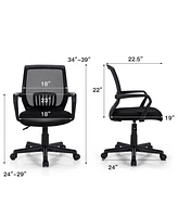 Costway Mid-Back Mesh Chair Height Adjustable Executive Chair