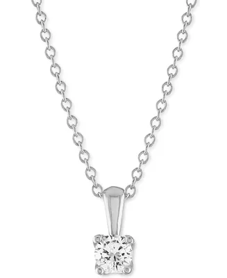 Alethea Certified Diamond 18" Pendant Necklace (1/3 ct. t.w.) in 14k White Gold featuring diamonds with the De Beers Code of Origin, Created for Macy'