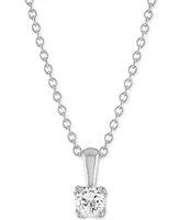 Alethea Certified Diamond 18" Pendant Necklace (1/3 ct. t.w.) in 14k White Gold featuring diamonds with the De Beers Code of Origin, Created for Macy'