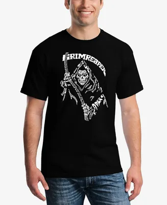 La Pop Art Men's Grim Reaper Word Short Sleeve T-shirt