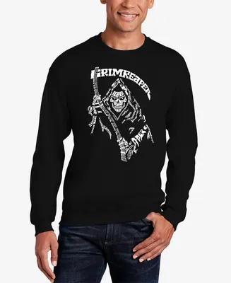 La Pop Art Men's Grim Reaper Word Crewneck Sweatshirt