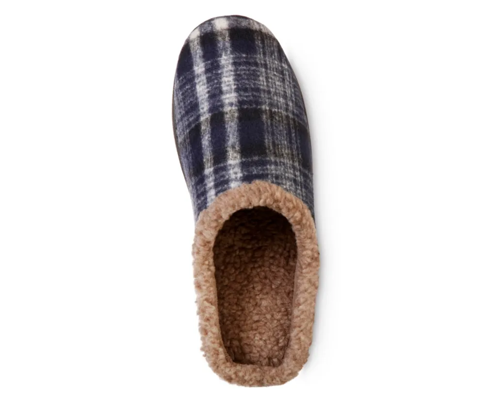 Isotoner Men's Advanced Memory Foam Plaid Berkley Hoodback Comfort Slippers