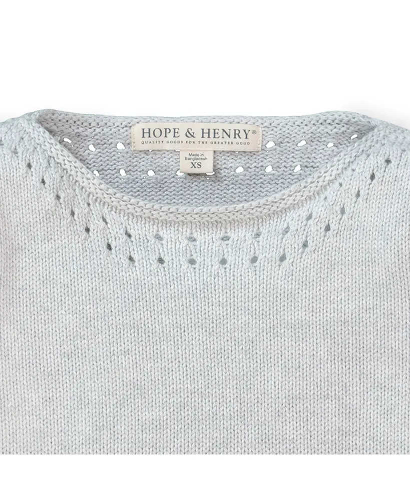 Hope & Henry Girls' Organic Cotton Pointelle Detail Sweater, Infant