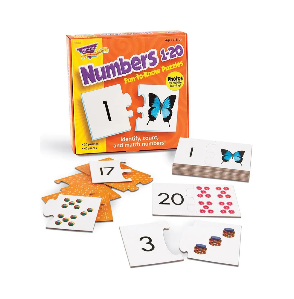 Trend Enterprises Fun-to-Know Puzzles Numbers 1-20 Set, 40 Piece