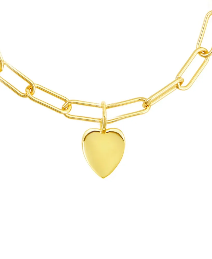 Adornia Paperclip Chain Bracelet with Heart