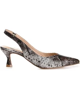Journee Collection Women's Mikoa Slingback Pointed Toe Kitten Heels