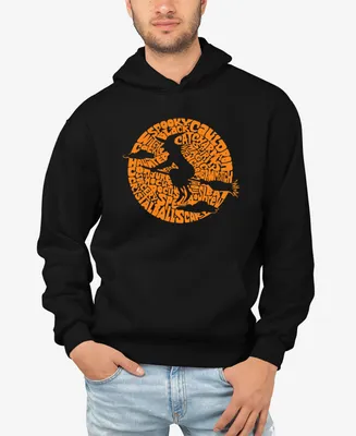 La Pop Art Men's Spooky Witch Word Hooded Sweatshirt