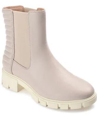 Journee Collection Women's Tatiana Pull On Stretch Gore Lug Sole Booties