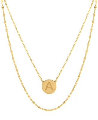 Giani Bernini Initial Disc Layered Pendant Necklace 18k Gold-Plated Sterling Silver, Created for Macy's