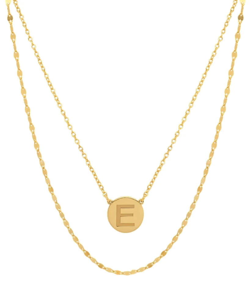 Giani Bernini Initial Disc Layered Pendant Necklace 18k Gold-Plated Sterling Silver, Created for Macy's