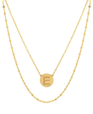 Giani Bernini Initial Disc Layered Pendant Necklace 18k Gold-Plated Sterling Silver, Created for Macy's