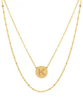 Initial Disc Layered Pendant Necklace 18k Gold-Plated Sterling Silver, Created for Macy's