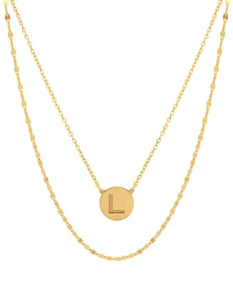 Giani Bernini Initial Disc Layered Pendant Necklace 18k Gold-Plated Sterling Silver, Created for Macy's