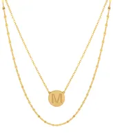 Initial Disc Layered Pendant Necklace 18k Gold-Plated Sterling Silver, Created for Macy's