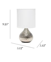 Simple Designs Hammered Drip Mini Table Lamp - Silver