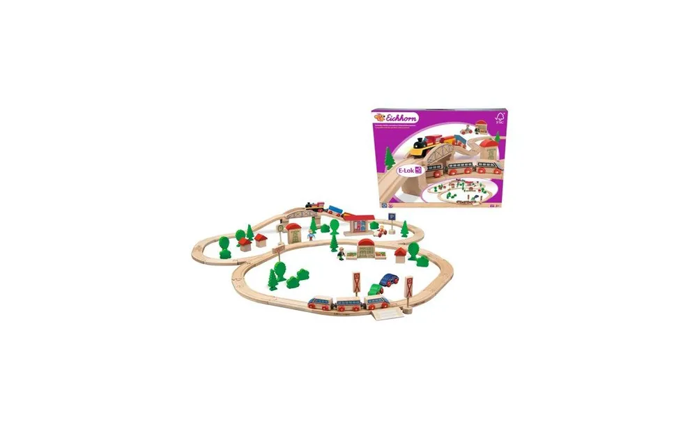 Simba Toys Eichhorn Wooden Train with Bridge Playset