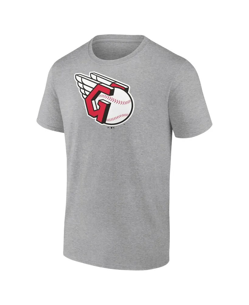 Men's Fanatics Heathered Gray Cleveland Guardians Official Logo T-shirt