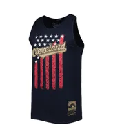 Men's Mitchell & Ness Navy Cleveland Guardians Cooperstown Collection Stars and Stripes Tank Top