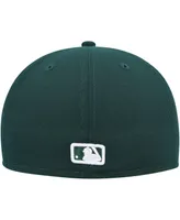 Men's New Era Green Cleveland Guardians Logo White 59FIFTY Fitted Hat