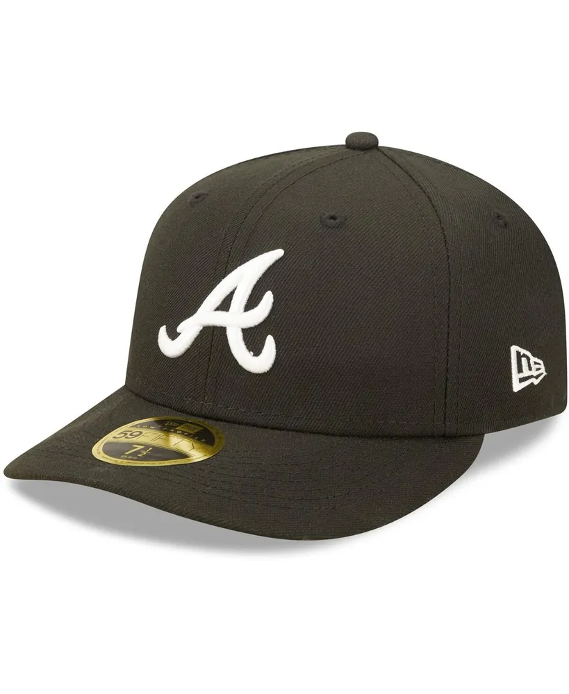 Men's New Era Atlanta Braves Black, White Low Profile 59FIFTY Fitted Hat