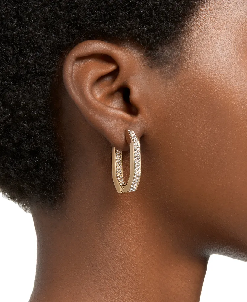 Swarovski Dextera Crystal Pave Octagonal Small Hoop Earrings, .62"