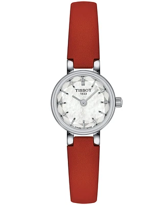 Tissot Women's Swiss Lovely Red Leather Strap Watch 20mm