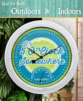 La Crosse Technology 433-3841MV2T 15.75" Margaritaville Indoor, Outdoor Wall Clock with Temp It's 5 O'Clock Somewhere