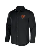 Men's Nfl x Darius Rucker Collection by Fanatics Black Chicago Bears Convertible Twill Long Sleeve Button-Up Shirt