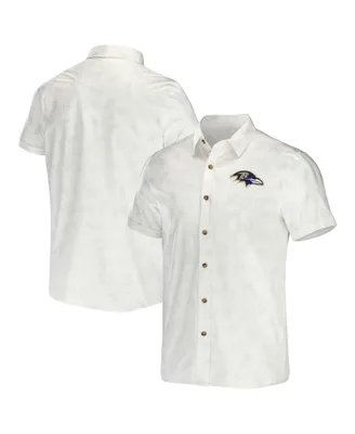 Men's Nfl x Darius Rucker Collection by Fanatics White Baltimore Ravens Woven Button-Up T-shirt