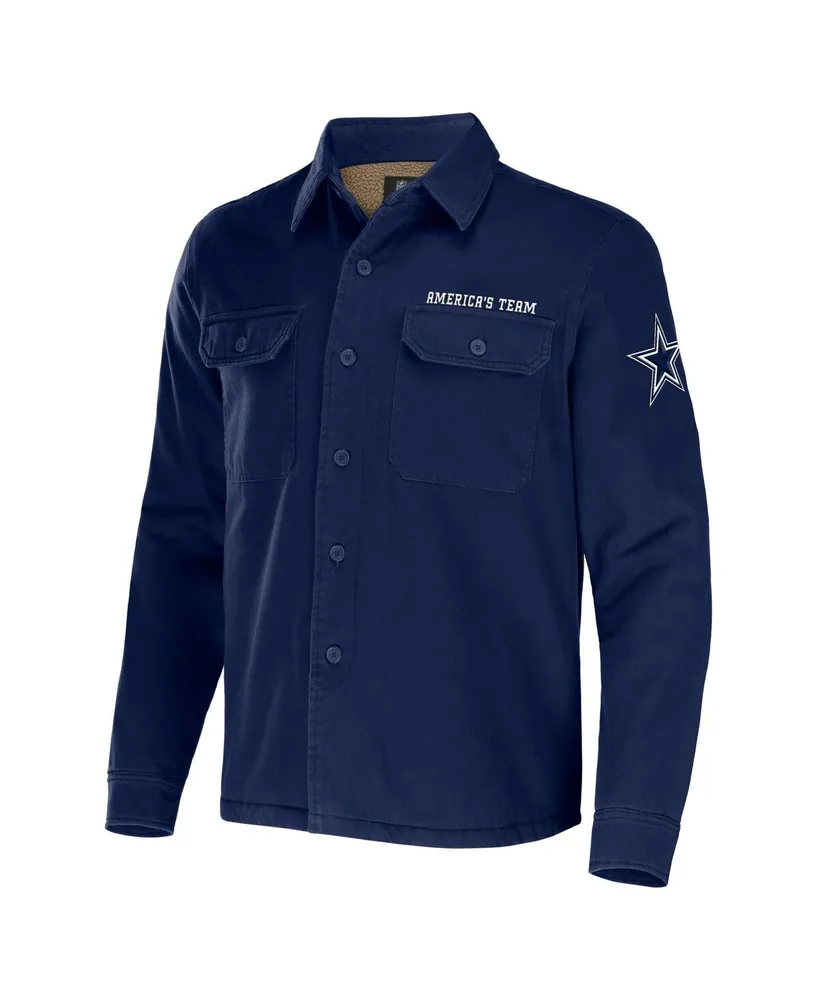 Men's Nfl x Darius Rucker Collection by Fanatics Navy Dallas Cowboys Canvas Button-Up Shirt Jacket