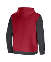 Men's Nfl x Darius Rucker Collection by Fanatics Cardinal, Charcoal Arizona Cardinals Colorblock Pullover Hoodie