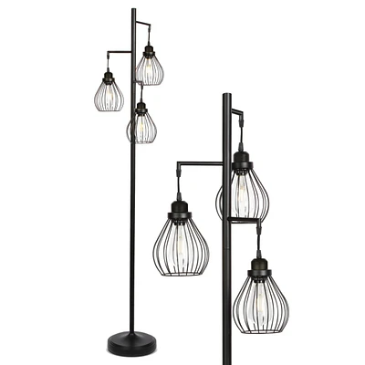 Teardrop 68" Led Floor Lamp with 3 Metal Teardrop Shades