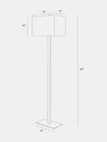 Brightech Stella Led Standing Pole Floor Lamp with Rectangular Shade - Antique