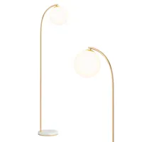 Brightech Luna Drop Led Standing Decor Floor Lamp with Frosted Glass Globe - Antique