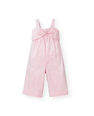 Hope & Henry Toddler Girls Bow Front Wide Leg Jumpsuit