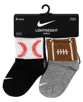 Nike Baby Boys Swoosh Sport Balls Socks, Pack of 6